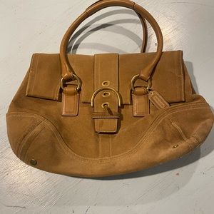 Coach bag, tan suede